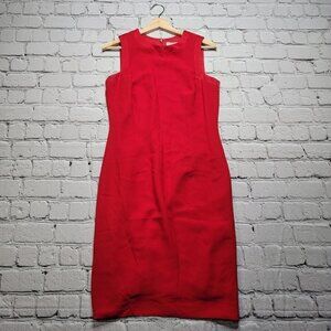 Vintage Andrea Polizzi For Rex Lester Red Sleeveless Dress Size 8